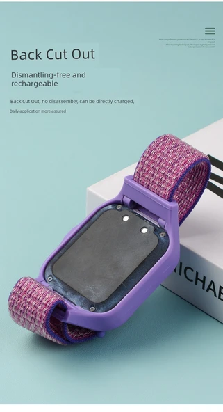 Huawei Çocuk Saati 5 Uyumlu Uzun Nebula Mavi Naylon Kordon - Resim 8