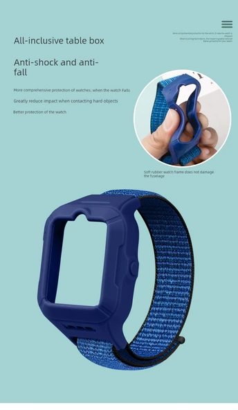 Huawei Çocuk Saati 5 Uyumlu Uzun Nebula Mavi Naylon Kordon - Resim 7