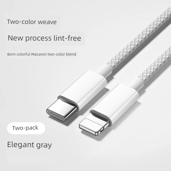 iPhone Hızlı Şarj Kablosu PD20W - 2m - Gri [Apple PD] - 1