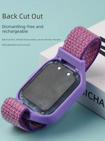 Huawei Çocuk Saati 5 Uyumlu Uzun Nebula Mavi Naylon Kordon - Resim 3