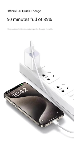 iPhone 15/16 Özel Çift Type-C Örgülü Hızlı Şarj Kablosu - 2'li Paket 2.0M - 9