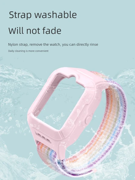 Huawei Çocuk Saati 5 Uyumlu Uzun Nebula Mavi Naylon Kordon - Resim 6