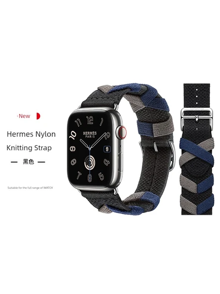 iWatch 1-9/SE 38/40/41mm için Derin Deniz Ordu Mavisi Naylon Örgü Kordon - Resim 6