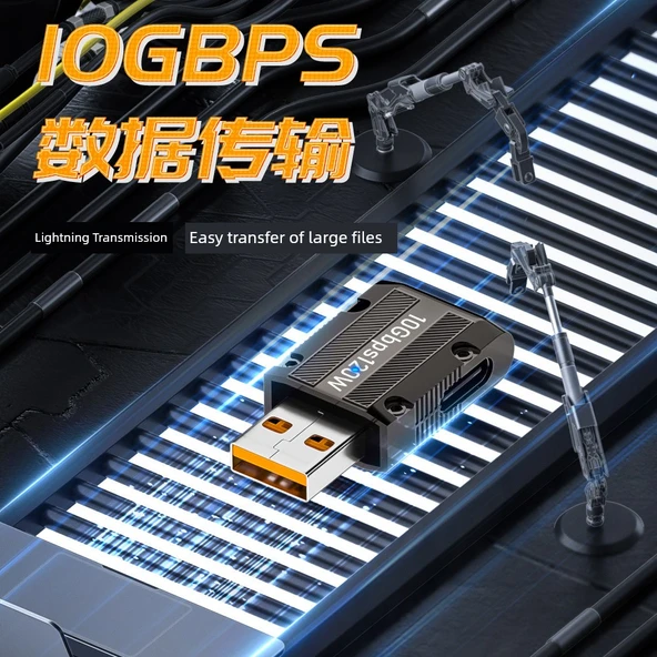 USB 3.2 - Type-C Çevirici Adaptör - Metalik Gri - Yan Bükümlü Ters - 6