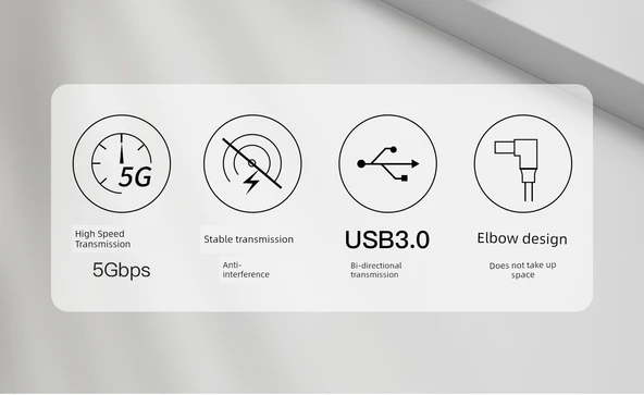 USB 3.0 Erkek - Erkek Kablo - 1 Metre - Çift Taraflı Düz - 7