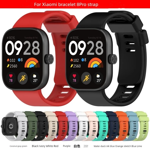 Xiaomi Bileklik 8 Pro Silikon Yedek Kordon - Gece Yarısı Mavisi - 7