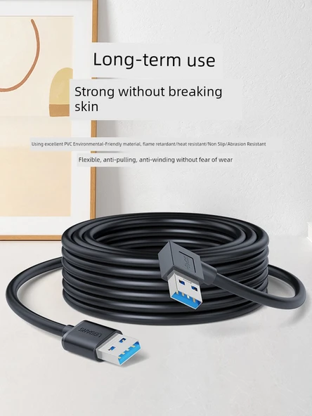 USB 3.0 Erkek - Erkek Kablo - 0.2 Metre - Düzden Sağa Dirsekli - 5