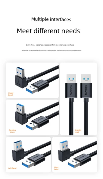USB 3.0 Erkek - Erkek Kablo - 0.2 Metre - Düzden Sağa Dirsekli - 8