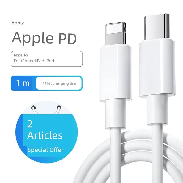 30W PD Hızlı Şarj Aleti - 1.0m PD Hızlı Şarj Kablosu (Biri Alana Biri Bedava)
