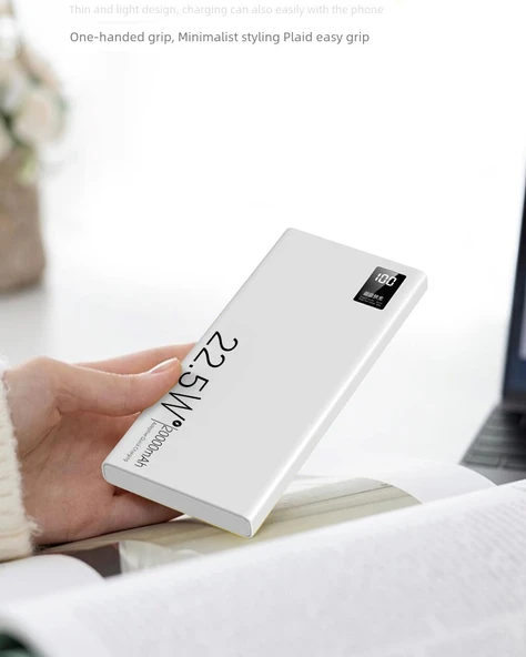 66W Süper Hızlı Şarj 20000mAh Powerbank - Şövalye Siyahı - 30000mA Süper Hızlı Şarj + 5A Hızlı Şarj Kablosu - 9