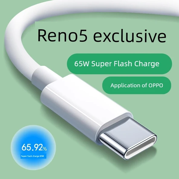 Oppo Reno5 65W Süper Hızlı Şarj Type-C Kablo - 2 Metre - 2
