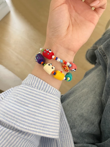 Apple Watch 42mm iwatch 1/2/3 Uyumlu Küçük Canavar Desenli Elastik Kordon (13-15cm Bilek) - 4