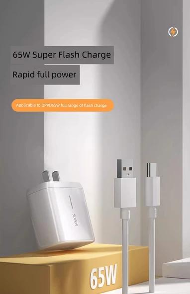 Oppo Reno5 65W Süper Hızlı Şarj Type-C Kablo - 2 Metre - 8