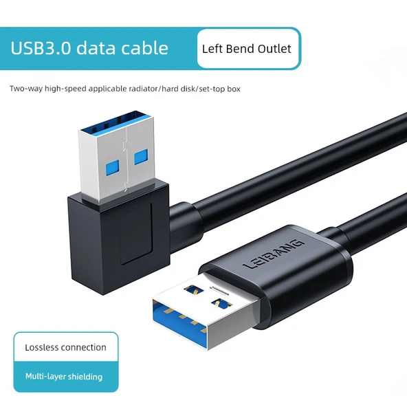 USB 3.0 Erkek - Erkek Kablo - 1.5 Metre - Düzden Sola