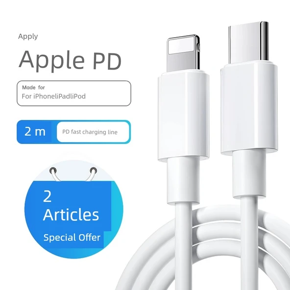 30W PD Hızlı Şarj Aleti - 2m PD Hızlı Şarj Kablosu (Biri Alana Biri Bedava)