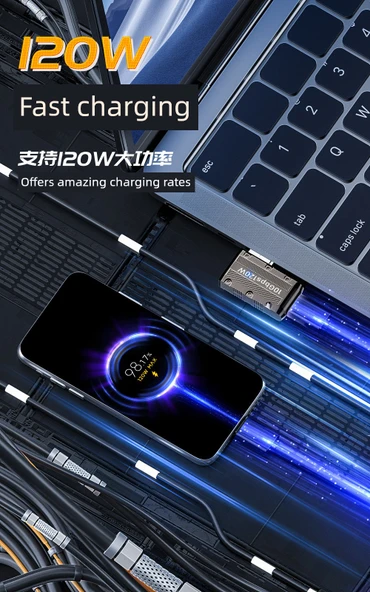 USB 3.2 - Type-C Çevirici Adaptör - Gümüş Metalik - Direkt Girişli (Model 2) - 8