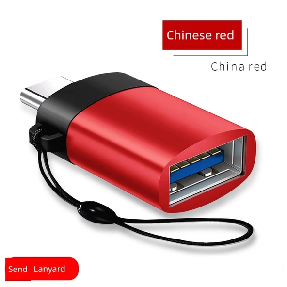 USB 3.0 Type-C OTG Adaptör - Kırmızı - Anahtarlıklı