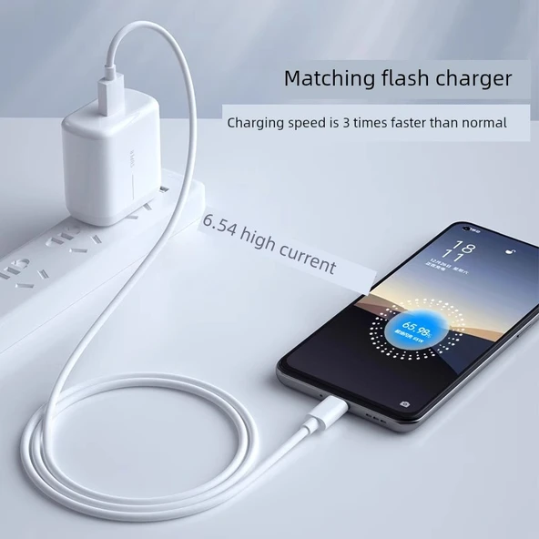 Oppo Reno5 65W Süper Hızlı Şarj Type-C Kablo - 2 Metre - 6