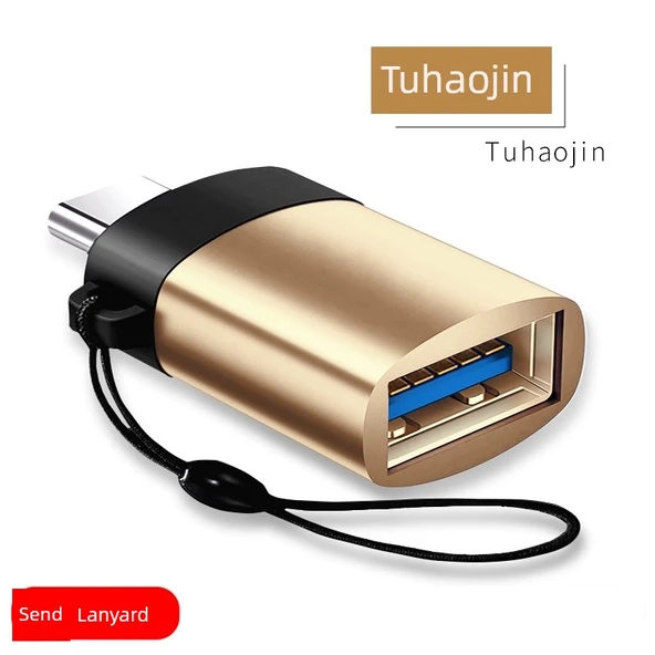 USB 3.0 Type-C OTG Adaptör - Altın - Model 1 - Anahtarlıklı