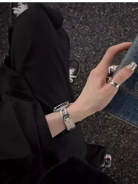 Xiaomi 9pro için Kaydırmalı Elmas Deri Kelebek Tokalı Bileklik - Yıldız Işığı Pudra - 9