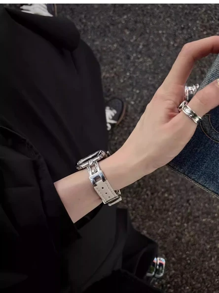 Xiaomi 9pro için Kaydırmalı Elmas Deri Kelebek Tokalı Bileklik - Yıldız Işığı Pudra - 11