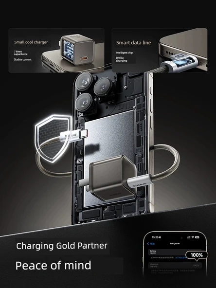 30W Beyaz Hızlı Şarj Aleti ve 1.5m PD Kablo (iPhone 6-14) - 6