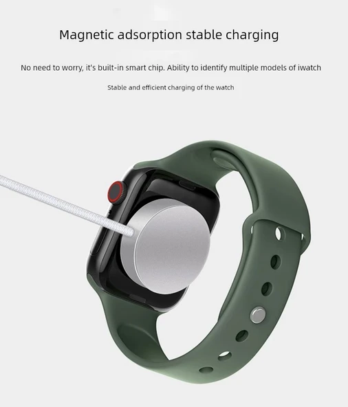 Apple Watch Şarj Aleti - 35W PD Galyum Nitrür Çift TYPE-C Hızlı Şarj Başlığı - 9