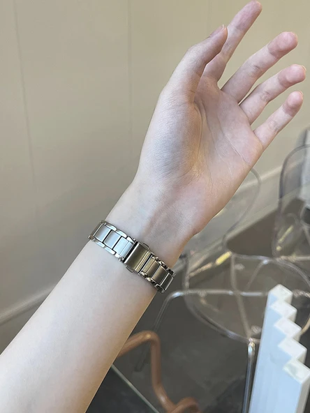 Apple Watch Paslanmaz Çelik Kordon 38mm (iwatch 1/2/3 nesil) - Yıldız Işığı - Resim 5