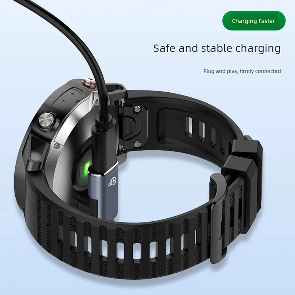 Garmin Şarj Kablosu - Dirsekli Type-C - Saat Şarj Portu - 5