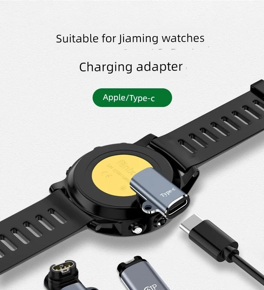 Garmin Şarj Kablosu - Düz Başlıklı Apple Uyumlu - Saat Şarj Portu - 7