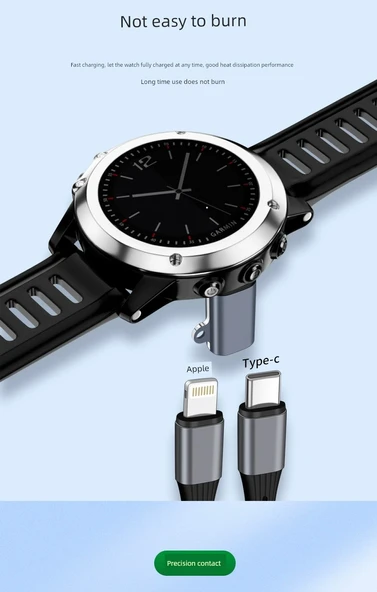 Garmin Şarj Kablosu - Dirsekli Type-C - Saat Şarj Portu - 11