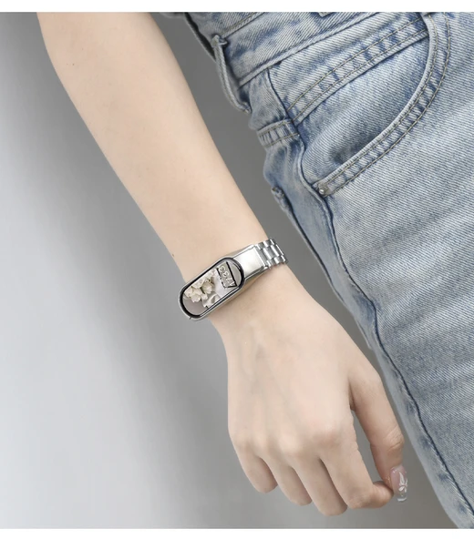 Xiaomi Mi Band 7/NFC Uyumlu Gümüş Paslanmaz Çelik Kordon - 9