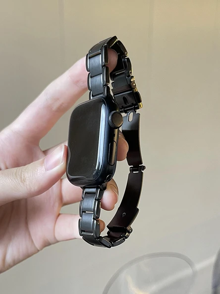 Apple Watch Paslanmaz Çelik Kordon 38mm (iwatch 1/2/3 nesil) - Yıldız Işığı - Resim 9