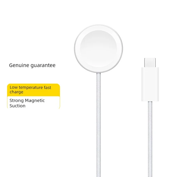 Apple Watch Şarj Aleti - 5W Süper Hızlı Şarj - TYPE-C Girişli Örgü Kablo