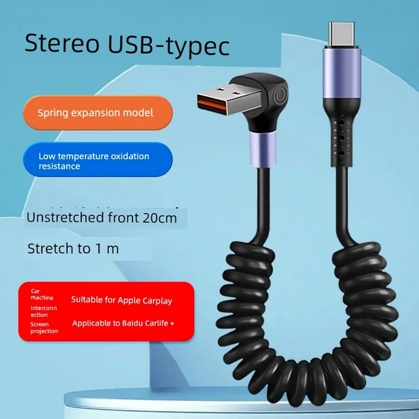 USB - Type-C Süper Hızlı Şarj Data Kablosu - Kısa Siyah ve Mor (20cm-1m)