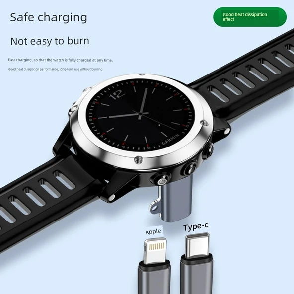 Garmin Şarj Kablosu - Dirsekli Type-C - Saat Şarj Portu - 4