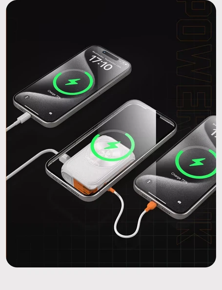 10000mAh Taşınabilir Şarj Aleti - Fildişi - 10