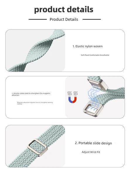 Mi Band 9pro Örme Manyetik Kordon - Nane Mavisi-1 - 8