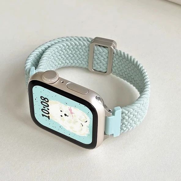 Mi Band 9pro Örme Manyetik Kordon - Nane Mavisi-1