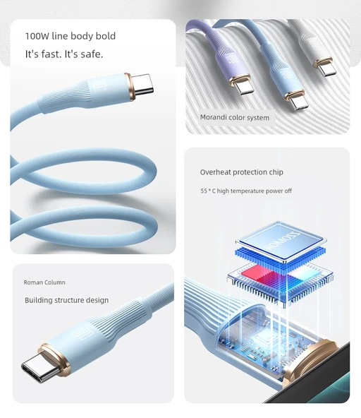 20W/27W PD Sertifikalı Type-C Lightning Kablosu - 2m - Leylak (iPhone 8-14 Uyumlu) - 7