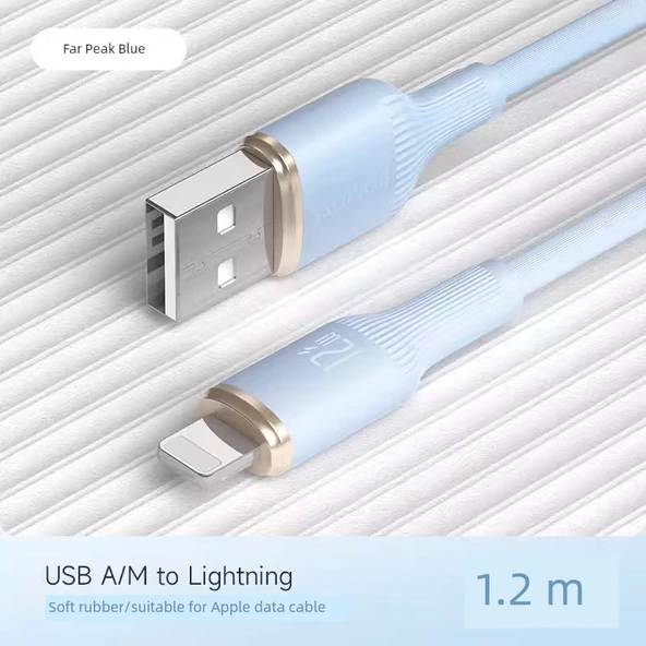 USB Sertifikalı Type-C Lightning Kablosu - 1.2m - Uzak Tepe Mavi (iPhone 8-14 Uyumlu)