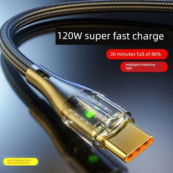 Süper Hızlı Şarj Başlığı + 1.5m Işıklı Kablo - 4