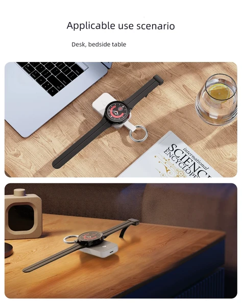 Akıllı Saat Şarj Aleti Powerbank Anahtarlık - Beyaz 1000mAh - 9