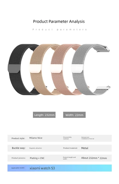 Xiaomi Watch S4 Siyah Paslanmaz Çelik Kordon - 7