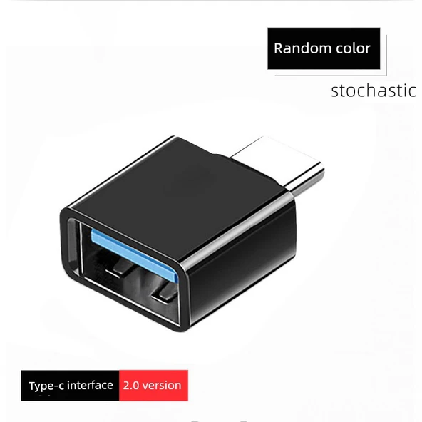 USB - Type-C Adaptör - Plastik Kasa Type-C - USB (Rastgele Renk)