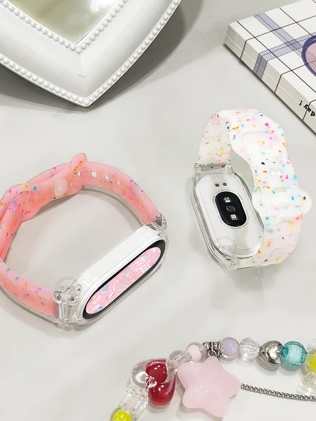 Xiaomi Mi Band 3/4 NFC Jöle Beyaz Şeffaf Kordon - 7