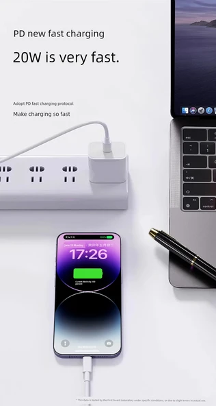 30W Hızlı Şarj Başlığı ve 2.0m Örgülü Kablo Seti - Çift USB-C - 6