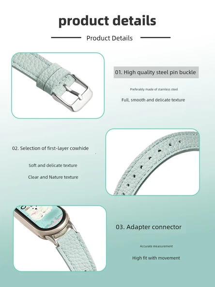 Xiaomi Mi Band 8 NFC Turuncu Deri Desenli Kordon - 6