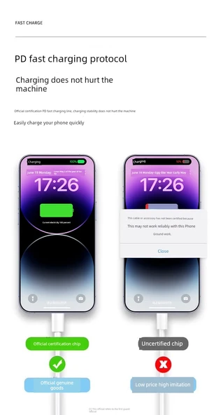 30W Hızlı Şarj Başlığı ve 2.0m Örgülü Kablo Seti - Çift USB-C - 11