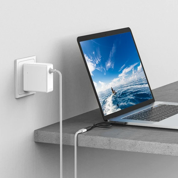 Type-C Erkek - Dişi 90 Derece Dirsek USB 3.1/3.2 Gen2 Data Kablosu 100W - 2m Düz Fiş - 6